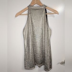 White House Black Market Metallic Halter Neck Sleeveless Top XS